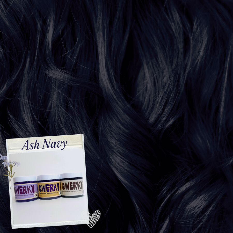 Ash Navy Blue hair colour result
