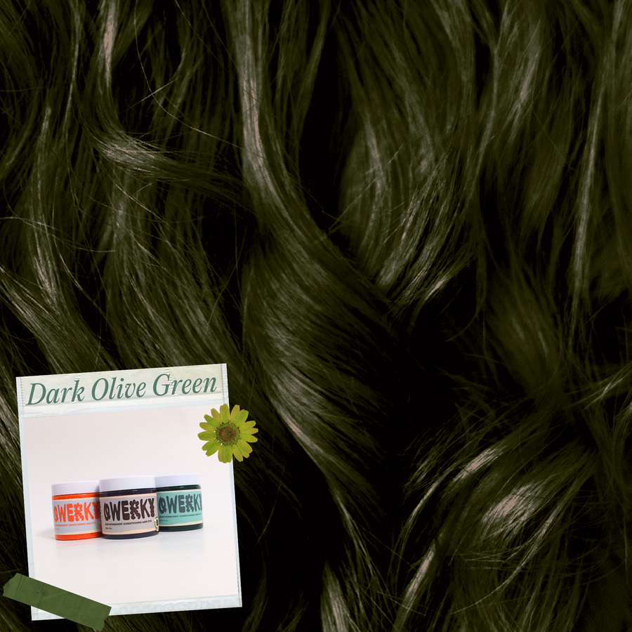 Dark Olive Green hair colour result