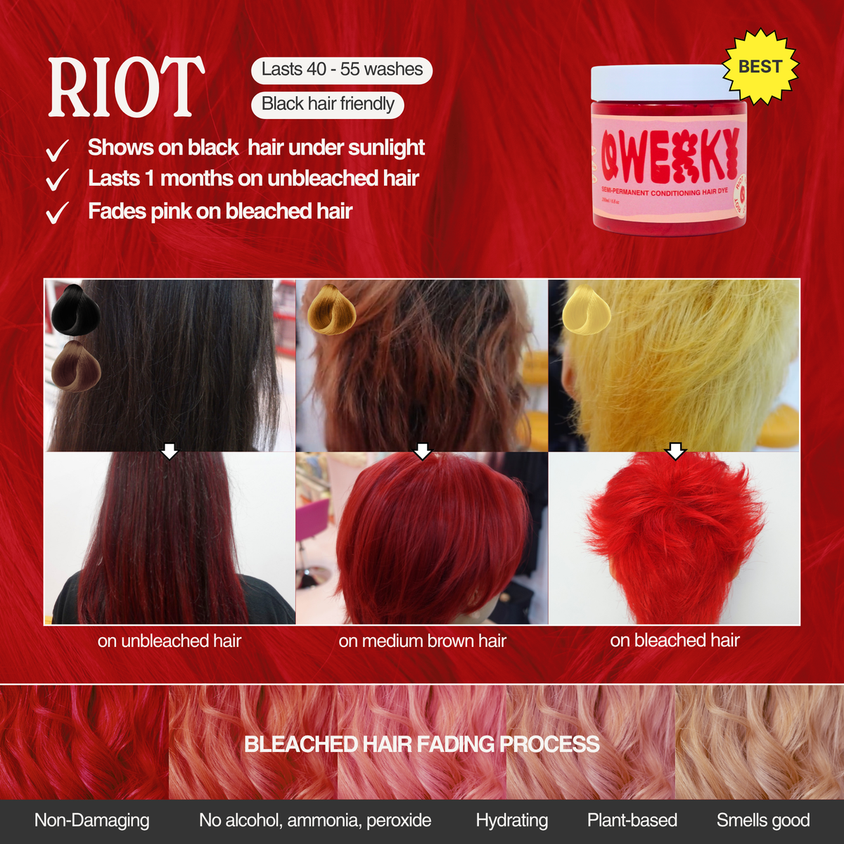 Non-Damaging Semi-Permanent Dye