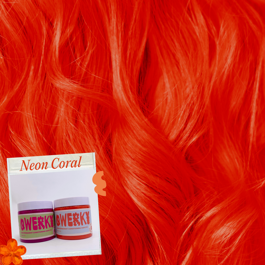 Neon Coral hair colour result