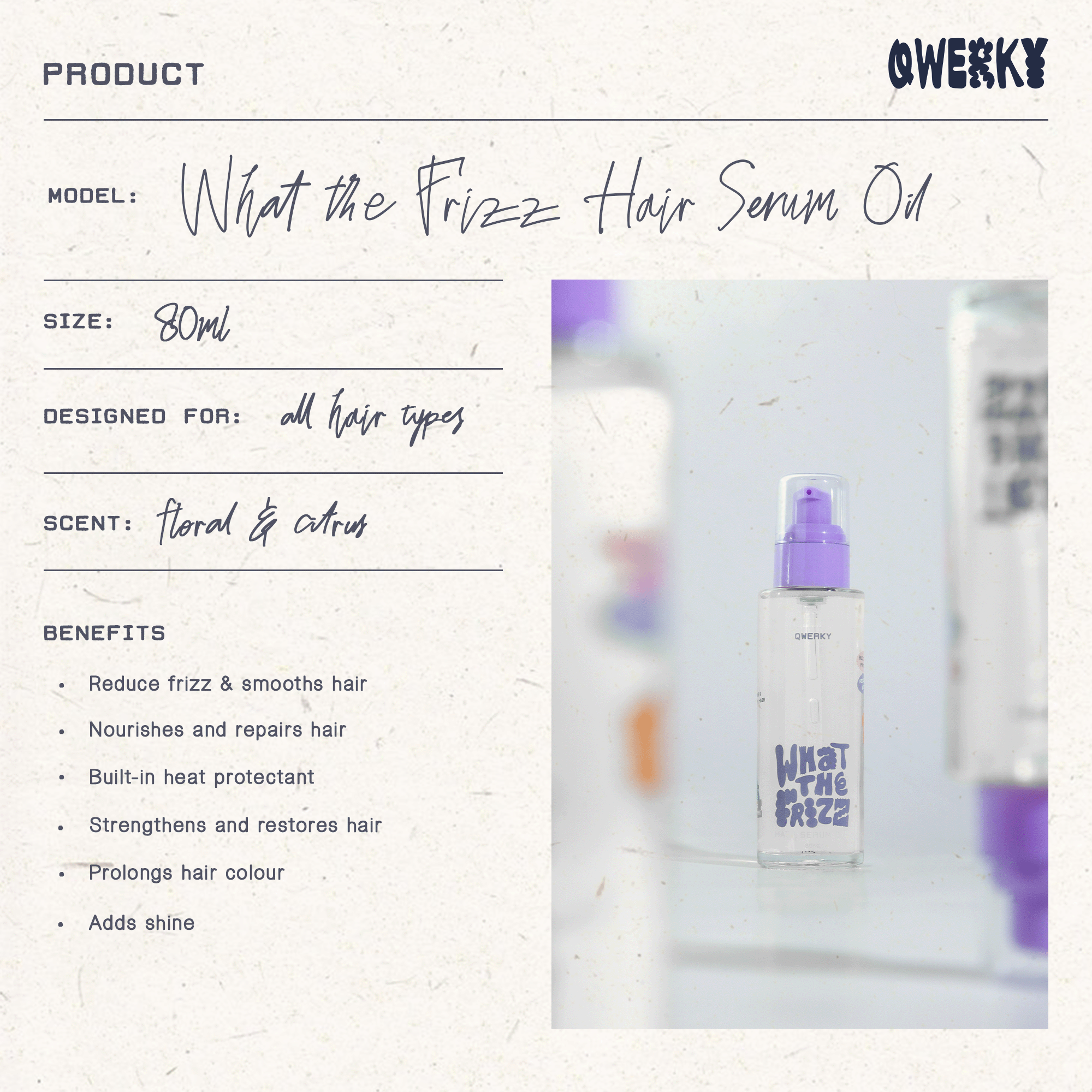 Sample Size — What The Frizz Hair Serum Oil (5ml) - Qwerky Colour