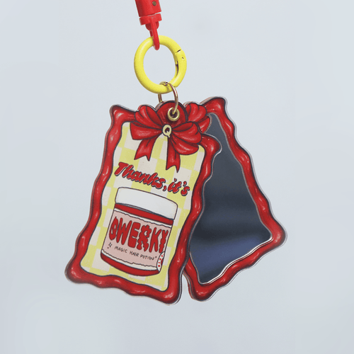 "Thanks, It's Qwerky" Mirror Keyring - Qwerky Colour