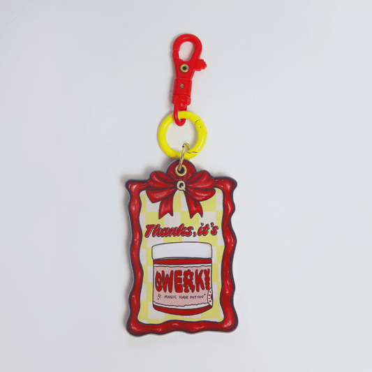 "Thanks, It's Qwerky" Mirror Keyring - Qwerky Colour