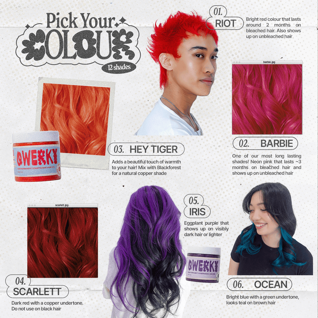 Non-Damaging Semi-Permanent Hair Dyes 100ml - Qwerky Colour