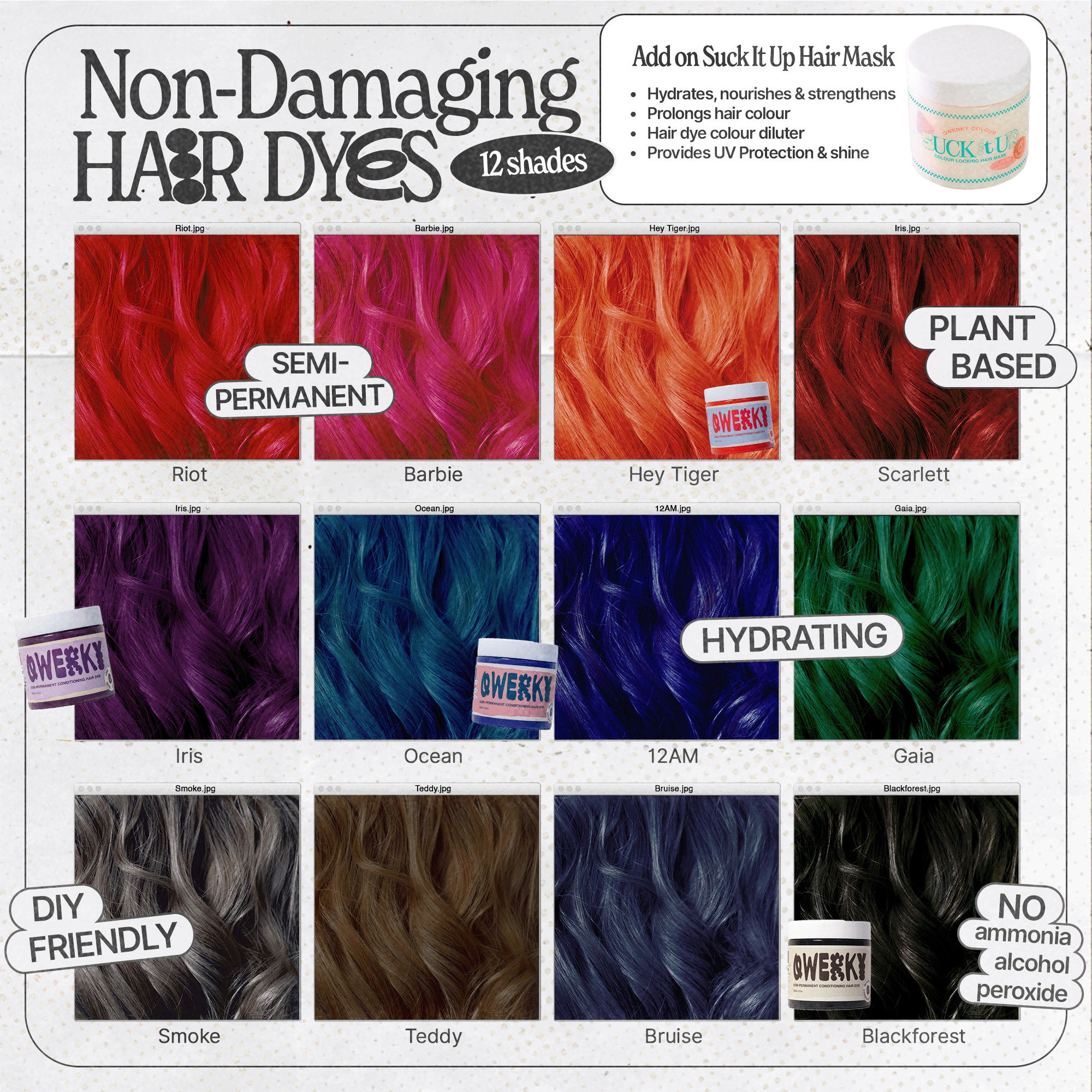 Semi-permanent hair dye 200ml - non-damaging conditioning color formula